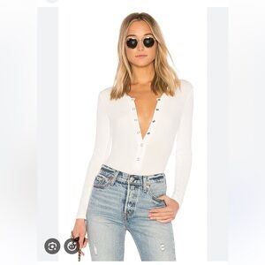 Privacy Please White Long Sleeve Bodysuit